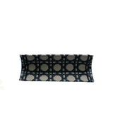 thumbnail small book tote in navy/beige fabric 2025