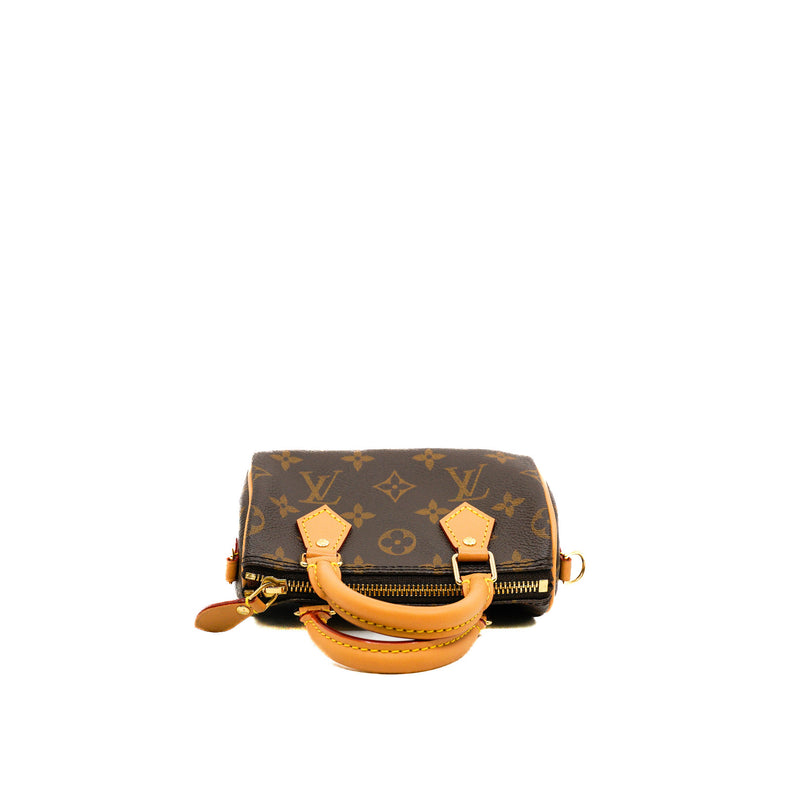 Nano Speedy In Monogram Canvas Bag GHW With Strap - L'UXE LINK