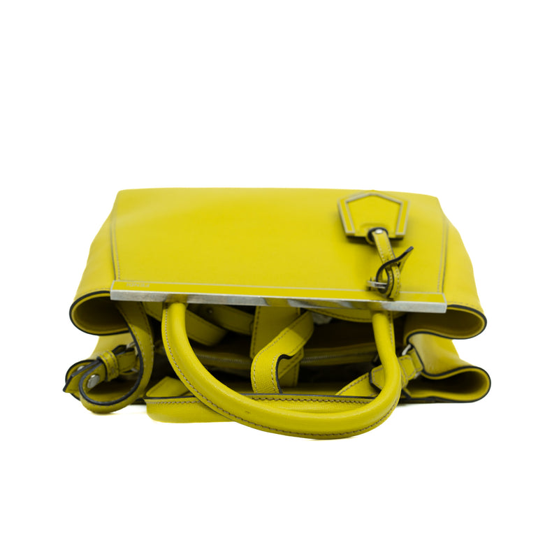 Saffiano Yellow Leather Petite Sac 2jours Elite Handbag With Strap - L'UXE LINK