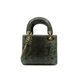 thumbnail mini lady dior in dark green lizard leather ghw