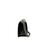 thumbnail cc crystal studded boy bag in black lambskin