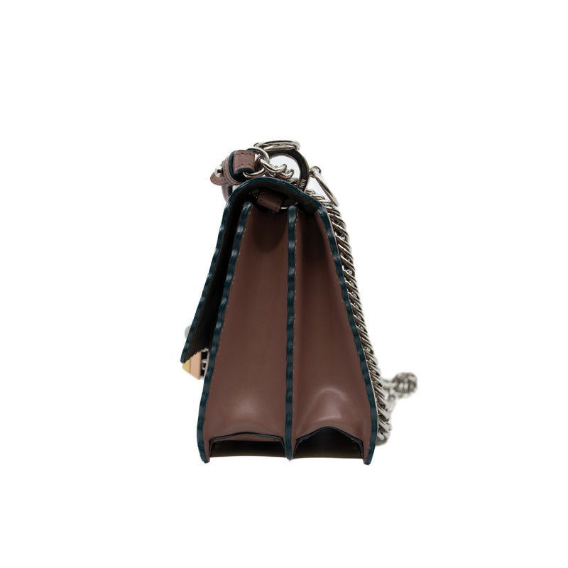 Small Kan I Nude Pink Calfskin Scalloped Studded Shoulder Bag - L'UXE LINK