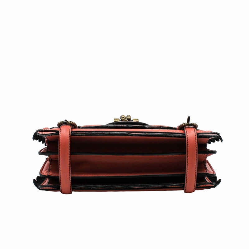 French Calfskin Intrecciato Wingtip City Knot Bag Hibiscus Black - L'UXE LINK