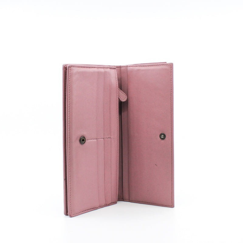 long wallet leather pink - L'UXE LINK