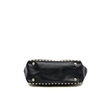 thumbnail small rockstud trapeze in black grained calfskin ghw
