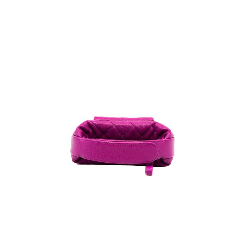 Quilted polly in purple caviar leather bag