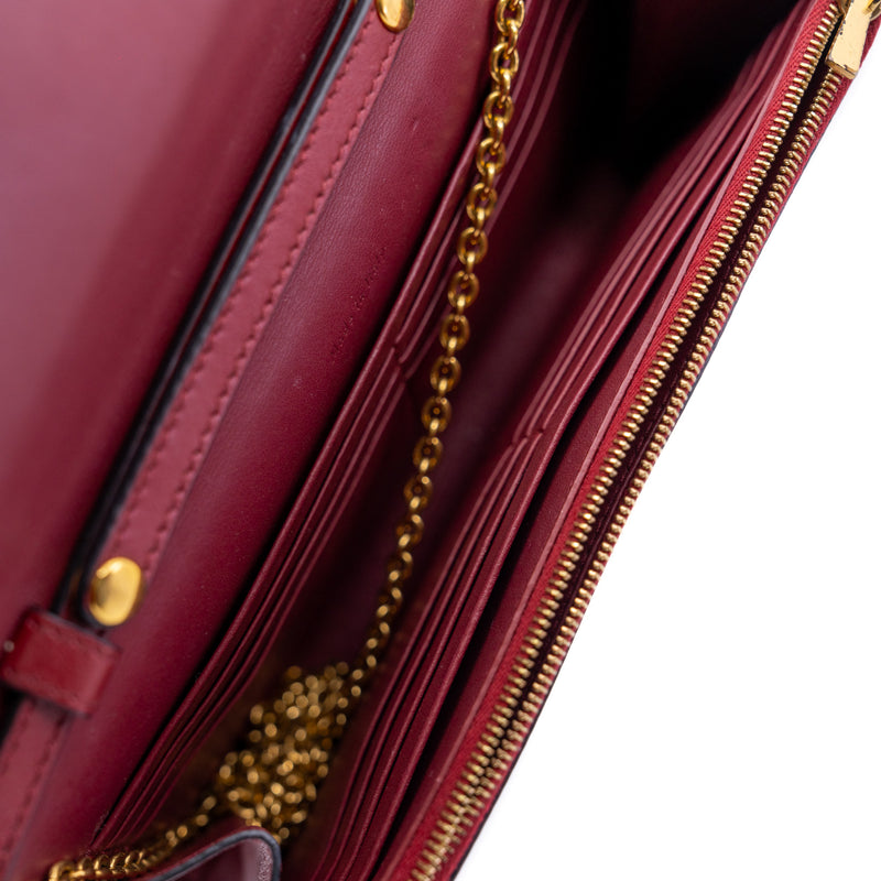 Pocket Envelope Wallet on Chain Leather Large GHW - L'UXE LINK