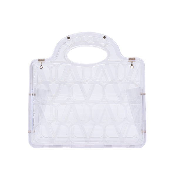 Valentino Garavani Mini Le Troisieme Clear Acrylic Tote With Strap