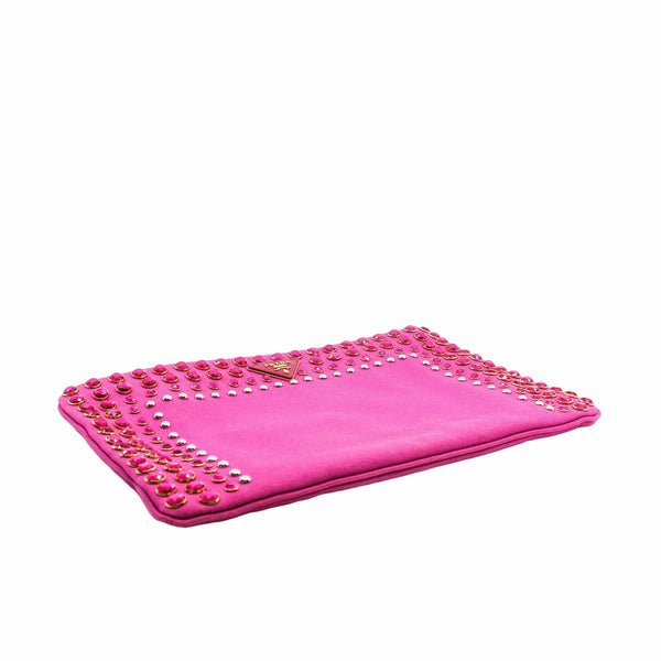 clutch canvas medium pink ghw - L'UXE LINK
