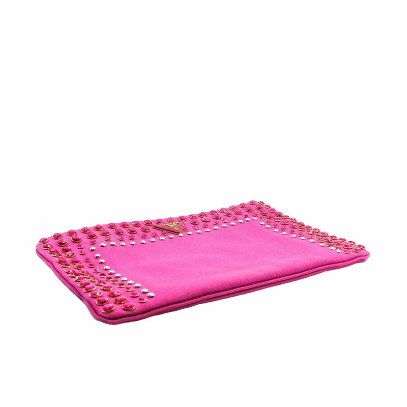 clutch canvas medium pink ghw - L'UXE LINK