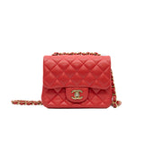 thumbnail mini square orange red lambskin seri 27 ghw