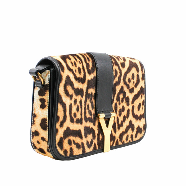 ysl flap bag leopard point  fur with strap - L'UXE LINK