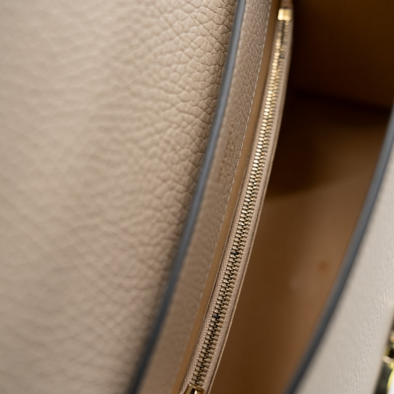 Moynat Rejane PM In Leather Beige GHW
