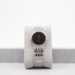 Omega 424.10.27.60.01.001 - De Ville Prestige Quartz 27.4 mm Black Dial Steel Ladies Watch - L'UXE LINK