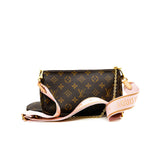 thumbnail multi pochette monogram canvas with pink fabric strap ghw