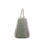thumbnail medium lady mink/glossy lambskin/crocodile handle in pink/grey rghw