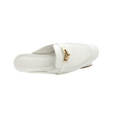 thumbnail oz mules in leather white phw #37.5