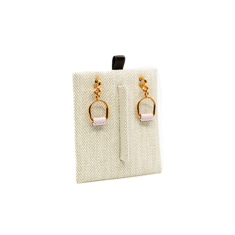 Heritage Equestre Etrier Earrings 09 Mauve Pale Swift RGHW - L'UXE LINK