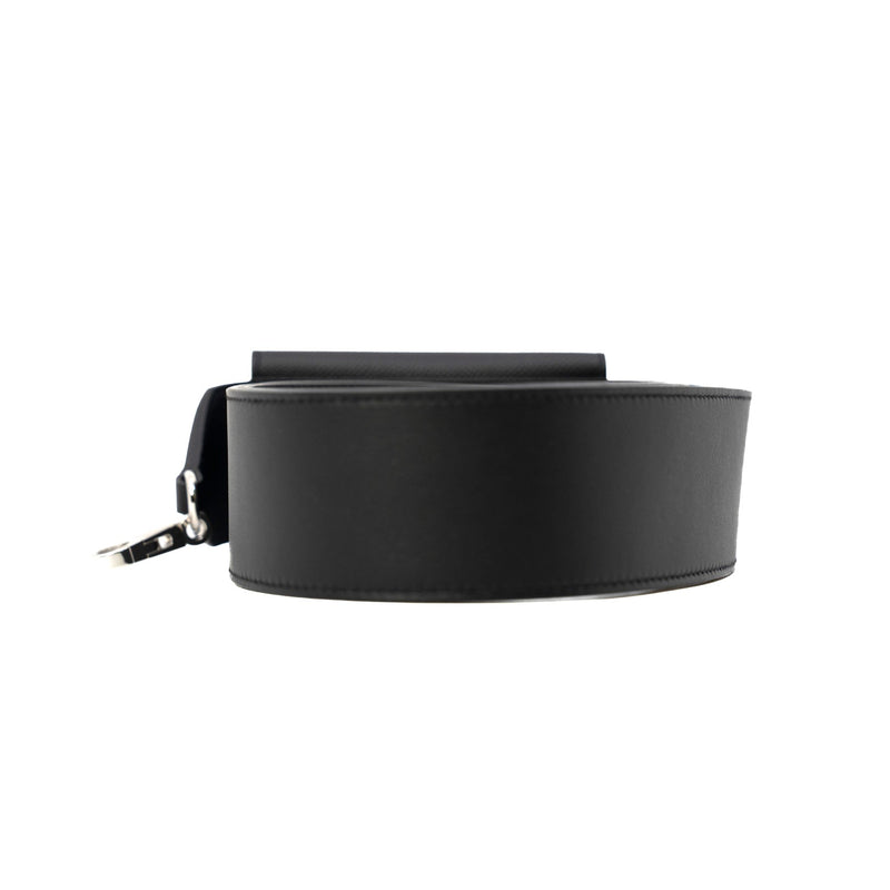 Kelly Pocket Bag Strap In Black Swift/Epsom Calfskin Leather 50mm PHW - L'UXE LINK