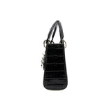 thumbnail mini lady dior in dark green ccd with diamonds buckle phw 2018