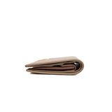 thumbnail short wallet in beige leather - L'UXE LINK