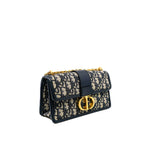 thumbnail mini 30 montaigne with chain in blue dior oblique jacquard ghw 2023