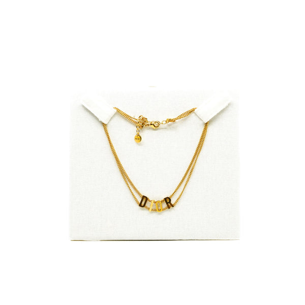 Gold Metal Chain Logo Choker Chain Necklace - L'UXE LINK