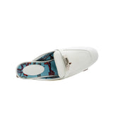 thumbnail oz mules in leather white phw #37