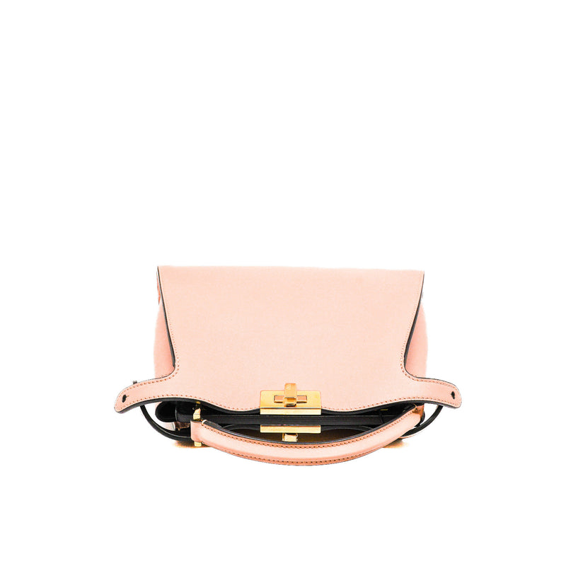Peekaboo Essentially Bag Leather In Pink GHW With Strap