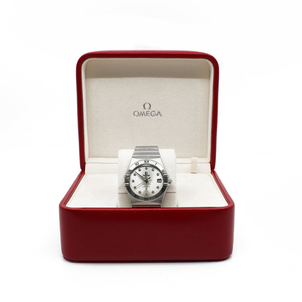 36mm constellation pearl dial diamond watch steel band #O1111O362052001 - L'UXE LINK
