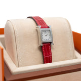 thumbnail heure H watch 25mm small model in red ccd with diamond