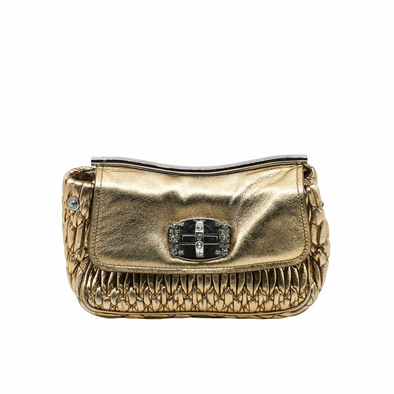 Shoulder Bag Crystal Embellished gold - L'UXE LINK