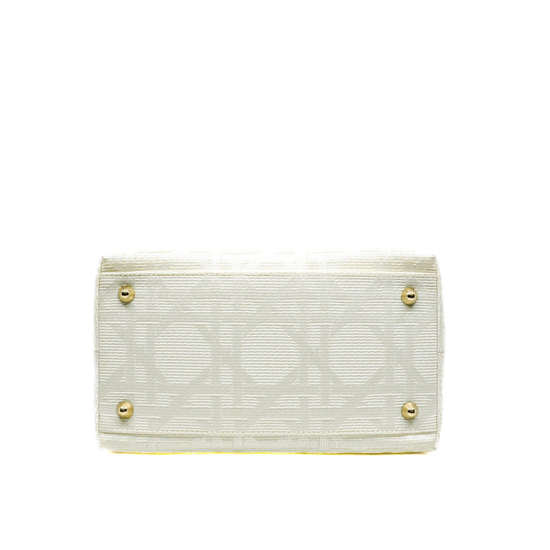 Canvas Cannage White Small Soft Lady Dior Shopping Tote GHW - L'UXE LINK