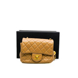 thumbnail Pearl Crush Mini Square Flap Bag Lambskin Beige GHW #AXA2XXXX