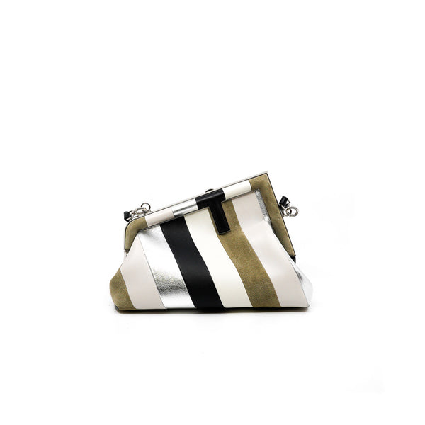 mini Fendi First chamois with white and black leather