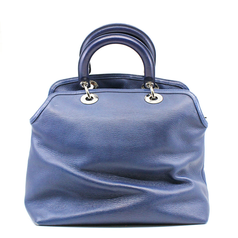 Medium Granville In Blue Calfskin Leather Handbag PHW With Strap - L'UXE LINK