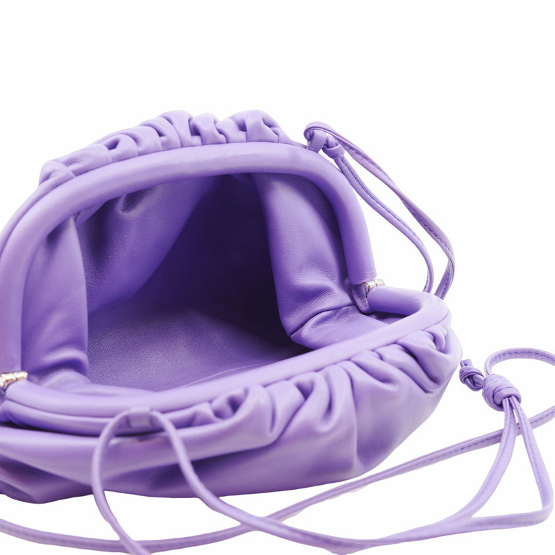POUCH SMALL LEATHER purple