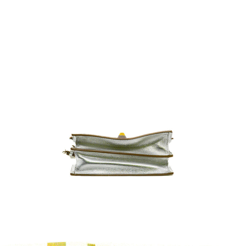 Kan I Metallic Silver Calfskin Scalloped Studded Bag PHW - L'UXE LINK