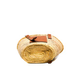 thumbnail Small Basket in Raffia/Calfskin brown PHW