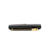 thumbnail cassandre matelasse fragments flap card holder in black poudre leather ghw