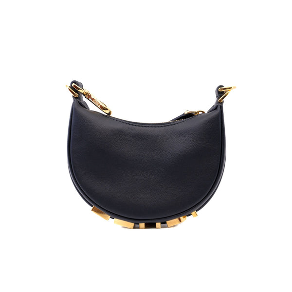 Nano Fendigraphy Black Leather Charm Hobo Bag GHW - L'UXE LINK
