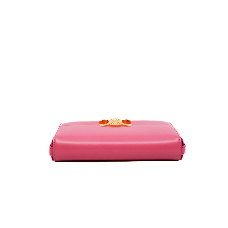 Shoulder Bag Claude In Shiny Calfskin Rose - L'UXE LINK