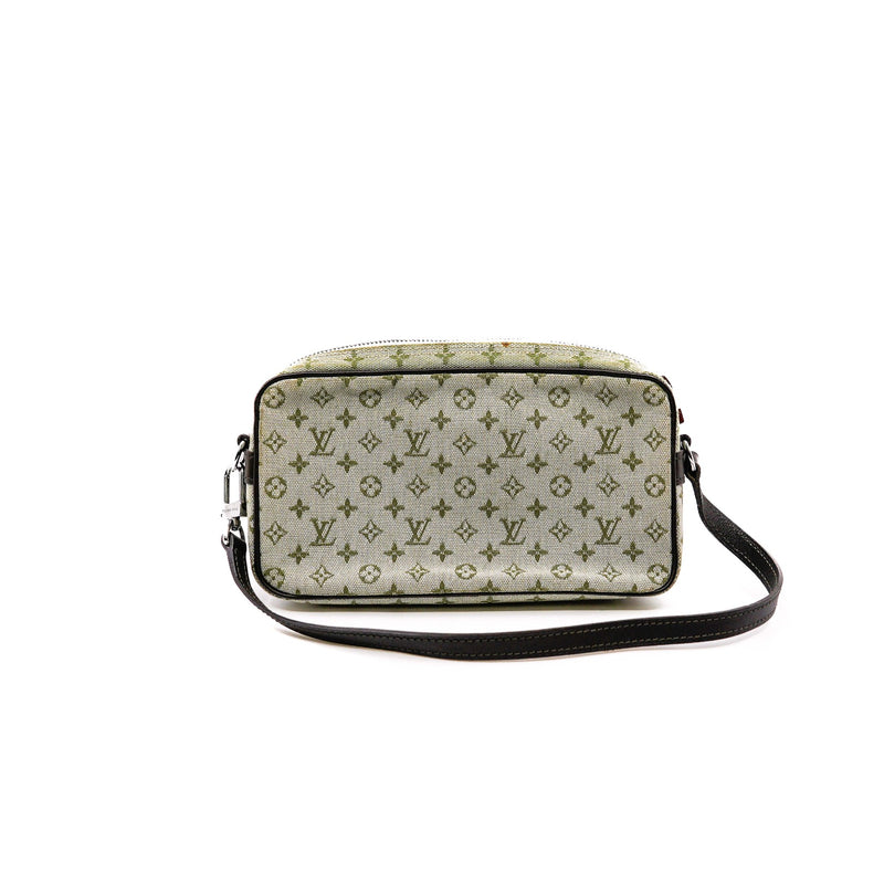 denim pochette in monogram green phw