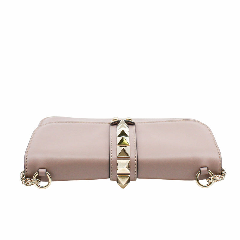 ROCKSTUD LOCK GLAM medium leather pink ghw - L'UXE LINK