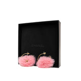 thumbnail cc logo hoop earrings in pink fur ghw