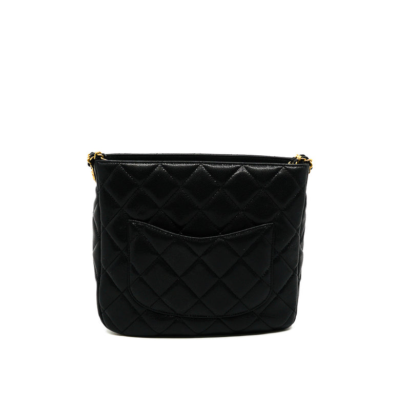 22A Twist Your Buttons In Black Caviar Leather Hobo Shoulder Bag GHW Seri XK96XXXX - L'UXE LINK