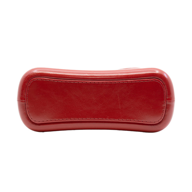 Small Gabrielle In Red Aged Calfskin Leather Hobo Bag Multicolor Hardware Seri 27 - L'UXE LINK
