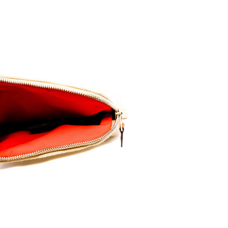 mini bolide pouch in canvas beige phw