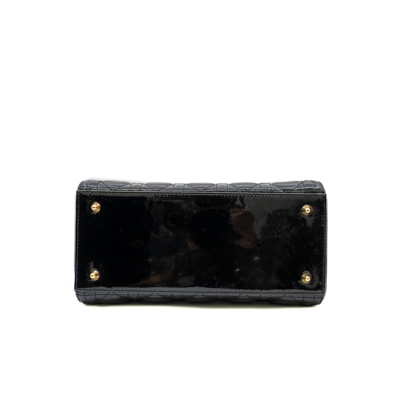 medium lady dior in patent leather black ghw 2015