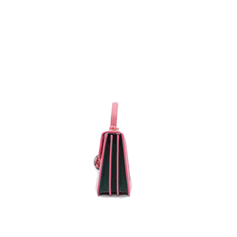 serpenti top handle pink mix green side bag - L'UXE LINK
